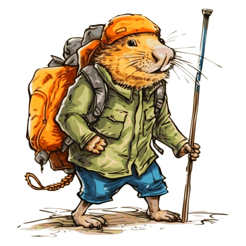 The mole rat wanders in free time