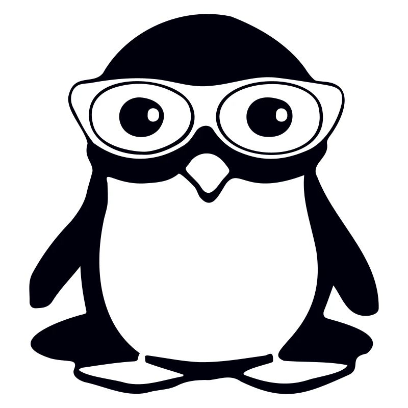 Pingouin avec lunettes, illustration vectorielle