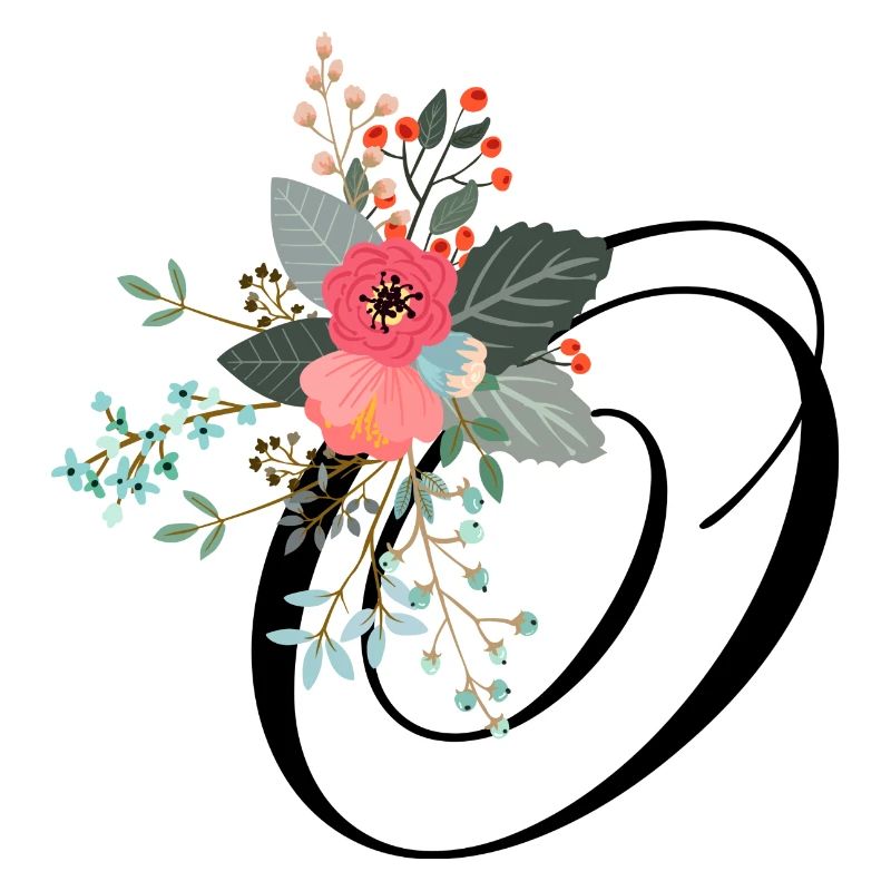 Lettre o fleuris
