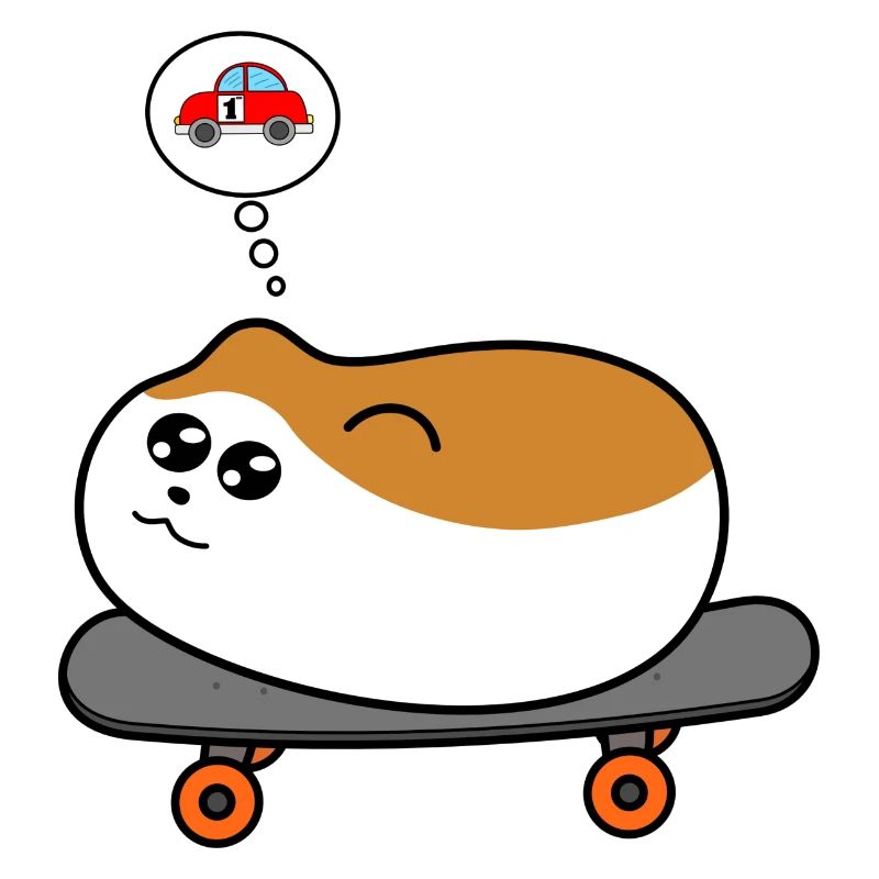 Hamster auf Skateboard