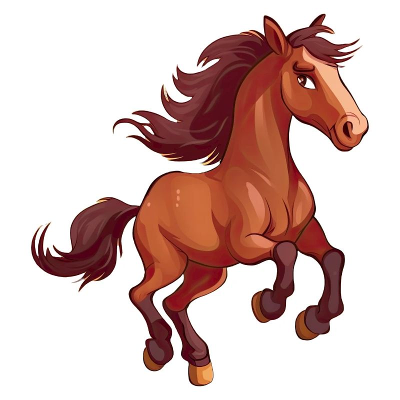 Sabots de dessins animés explorant l’hilarité avec un cheval