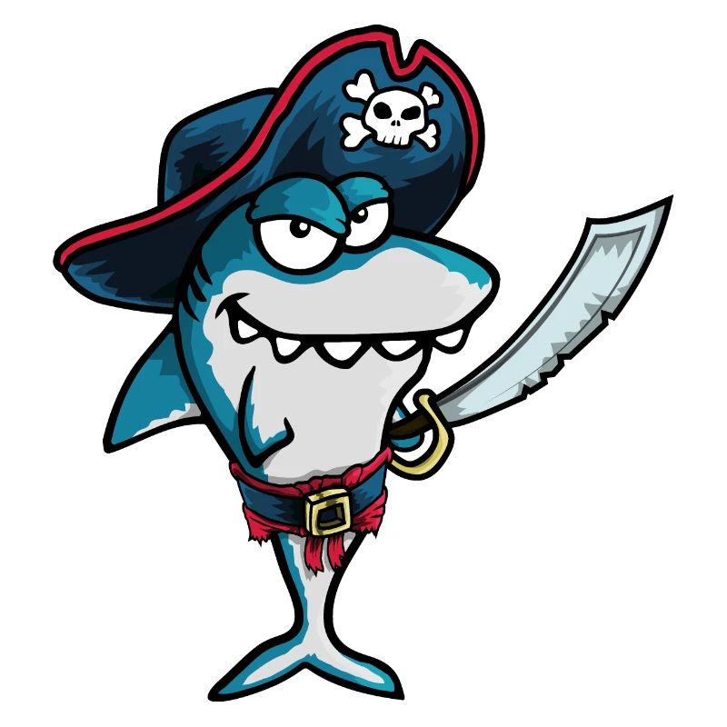 Drôle Evil Smiling Pirate Shark Captain
