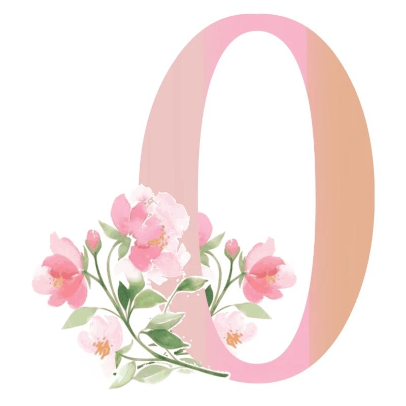 Lettre O avec fleurs