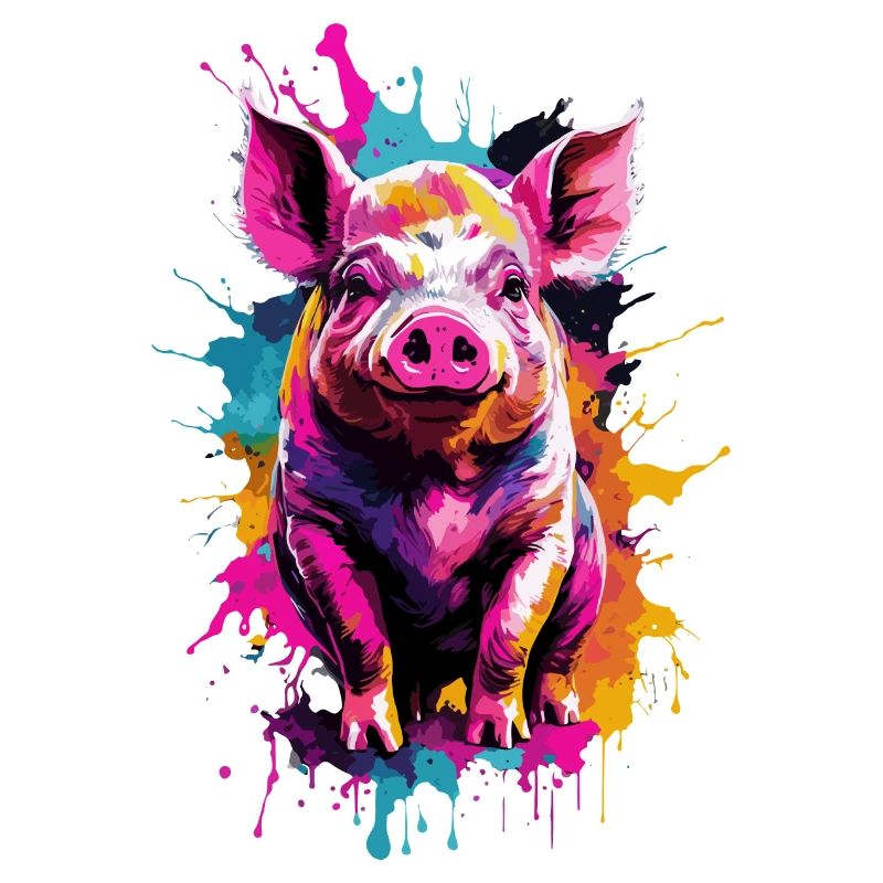 Cochon Cool Pig dans un design coloré et cool
