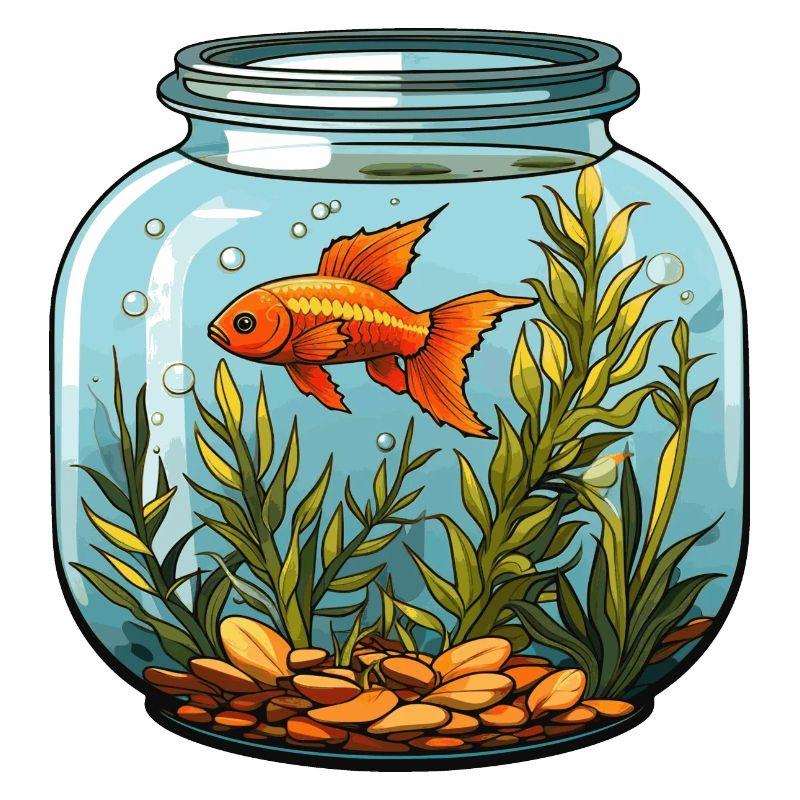 Aquarium mit Goldfisch