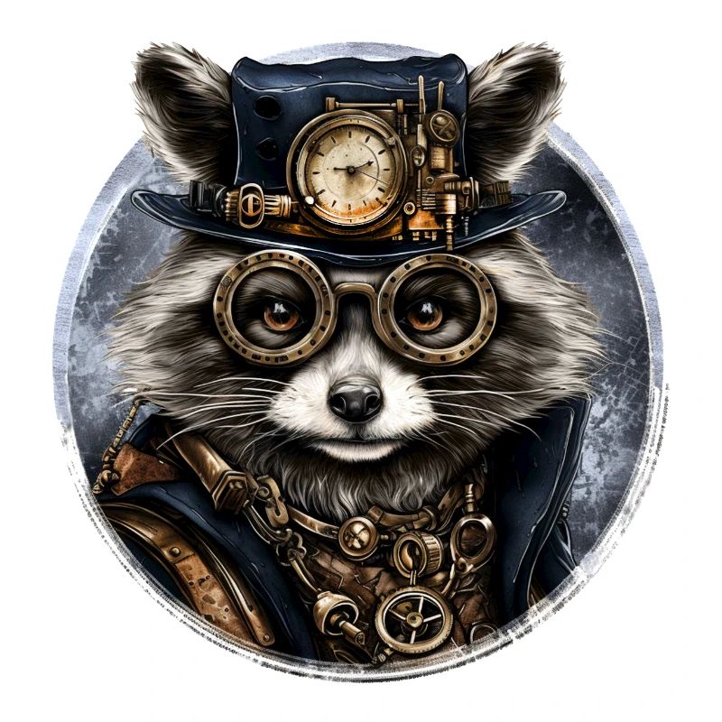 Raton laveur steampunk