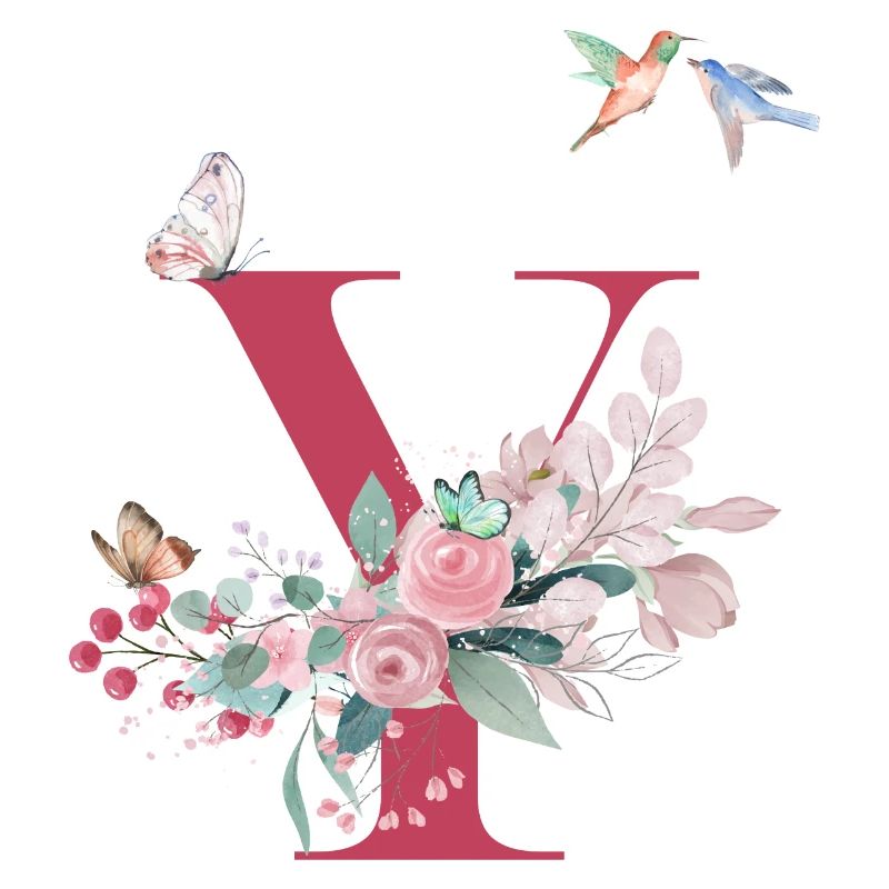 Buchstabe y floral - Geschenkidee