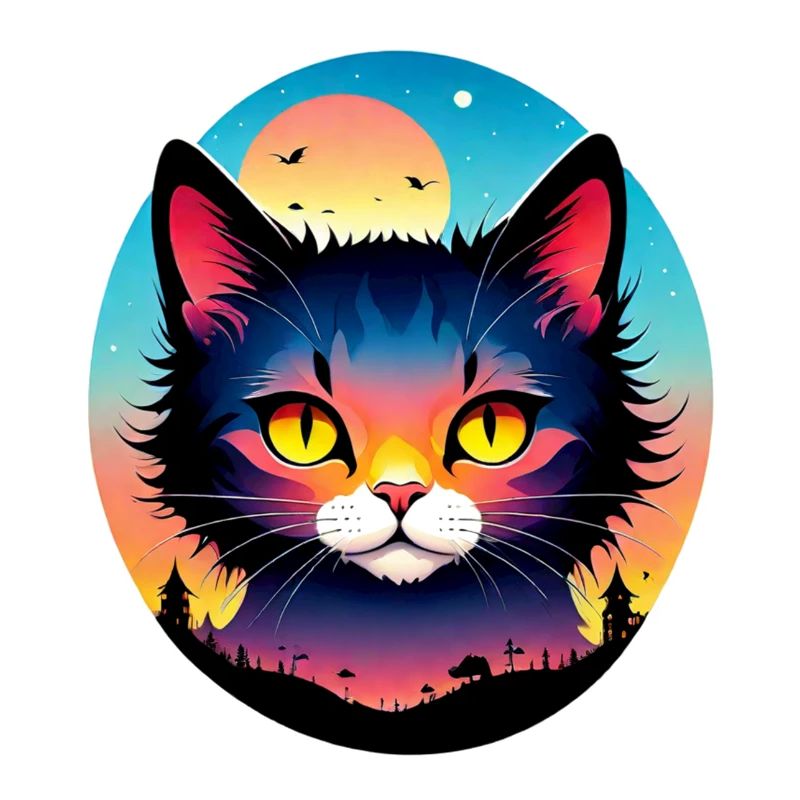 chat et paysage