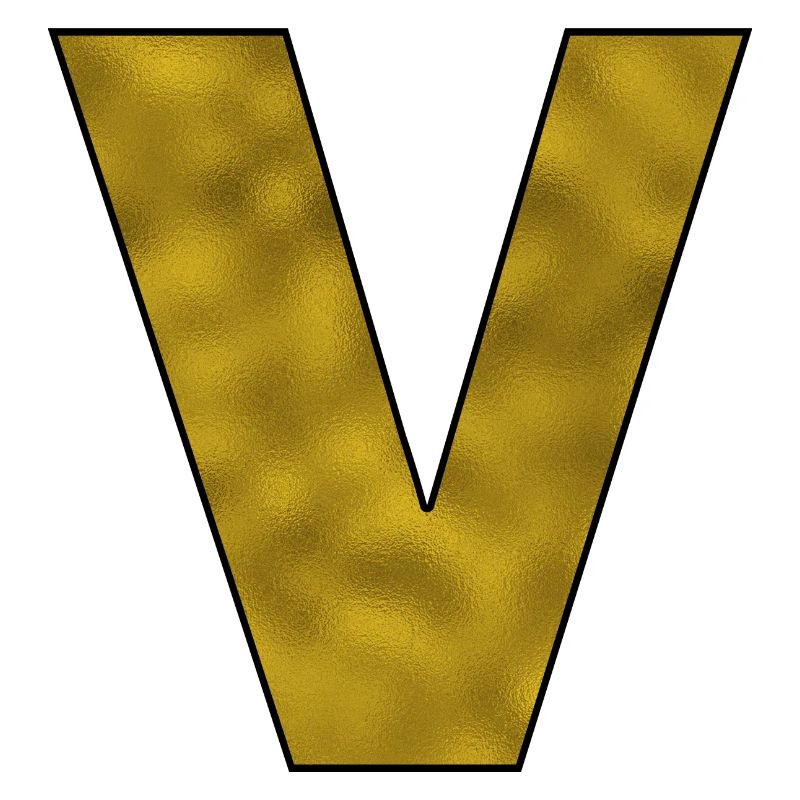 Buchstabe V Gold