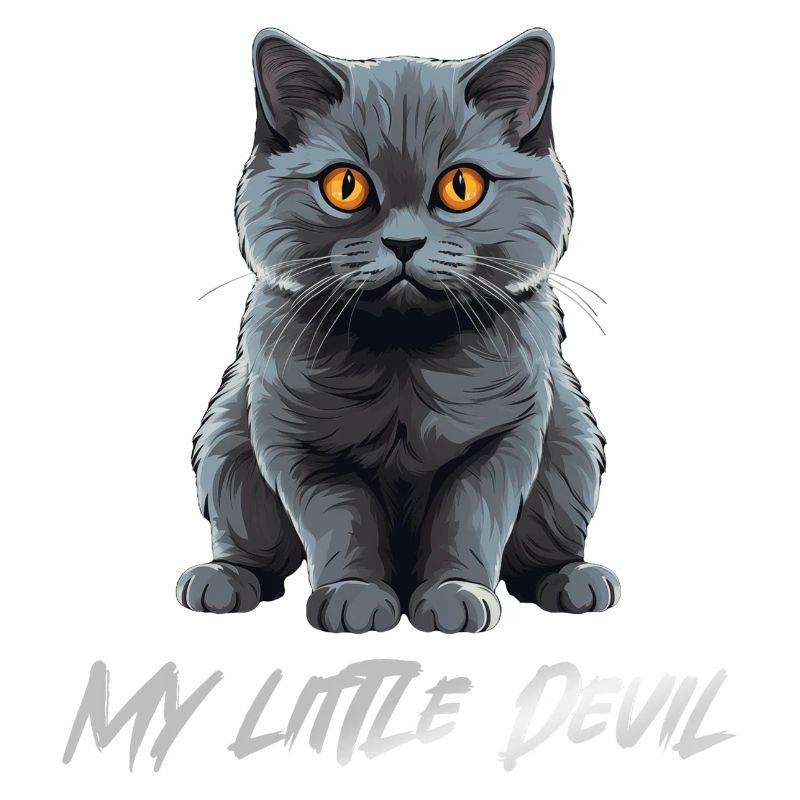 Cute Gray Cat My Little Devil