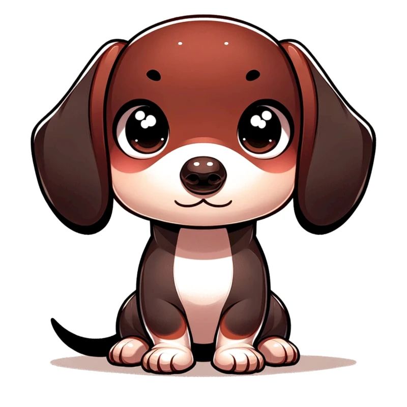 Illustration numérique d’un chien teckel mignon