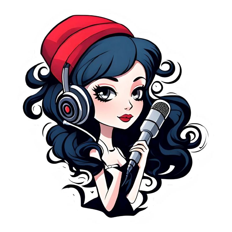 black headed gothic streamer with microphone