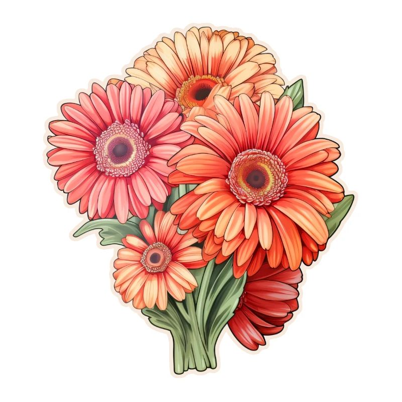 Gerbera Daisies 4 Flowers