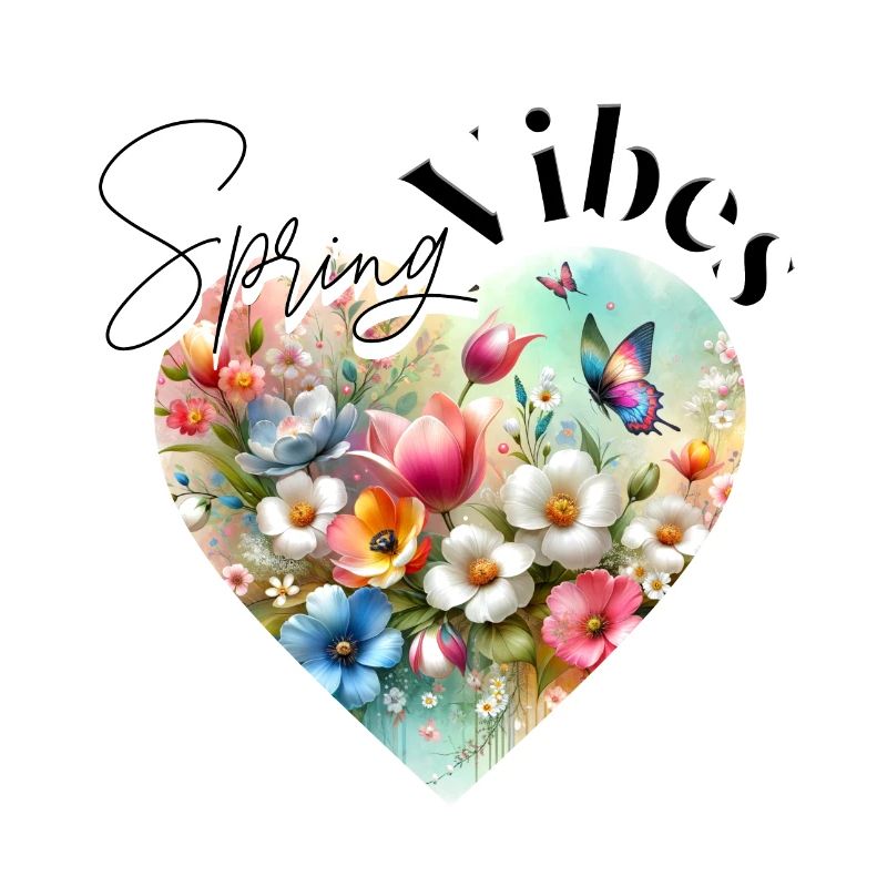 Spring Vibes - Blumen Herz Design