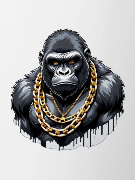 Gorilla with Gold Chain
