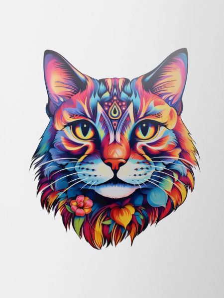Illustration psychédélique de chat