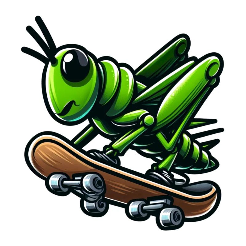 Grasshopper en skateboard