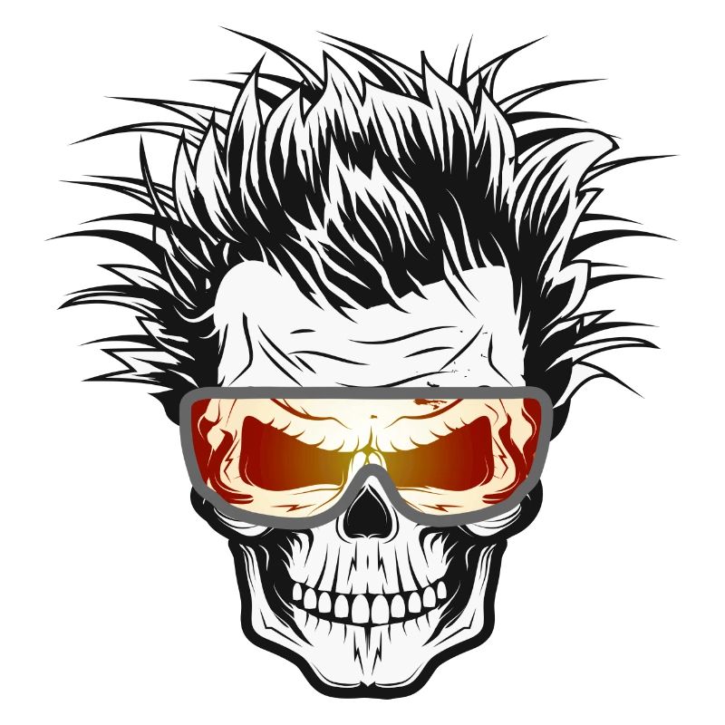 Skull as a scientist with laboratory glasses
