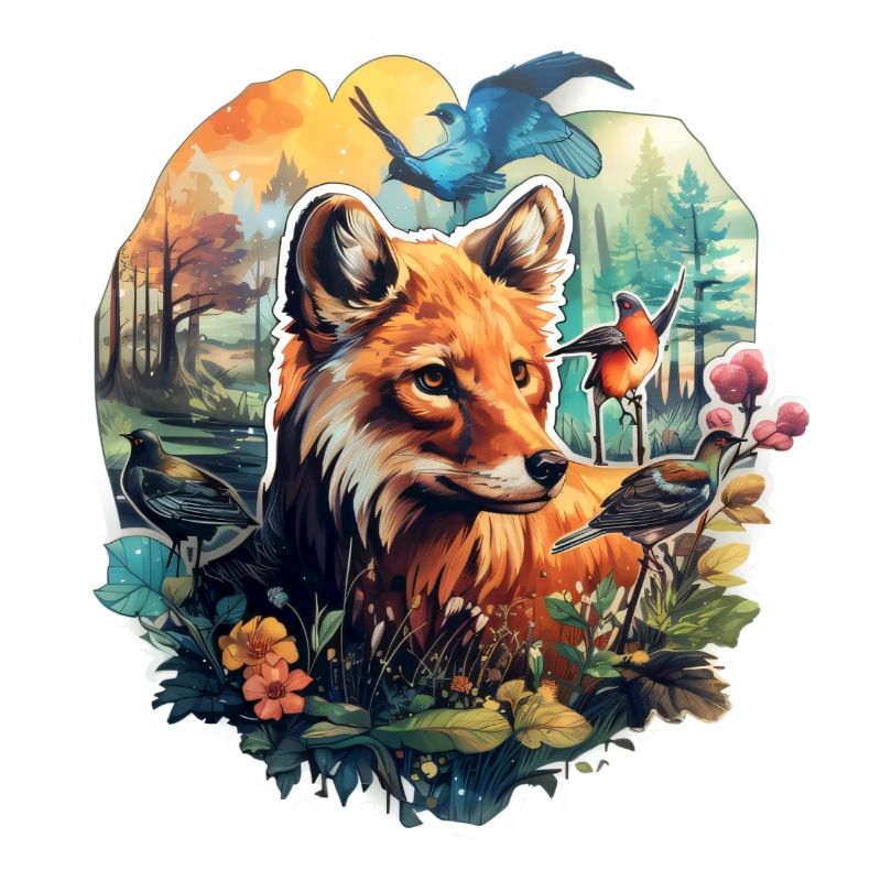 Renard dans une clairière