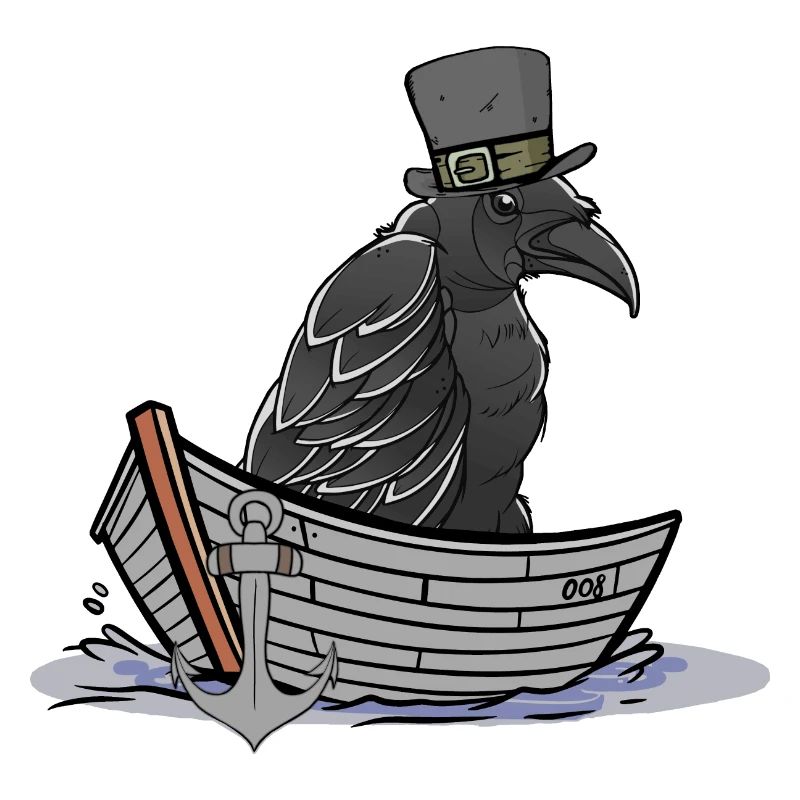 Crow Raven Ferryman Ravens Crows Bateau Bateaux