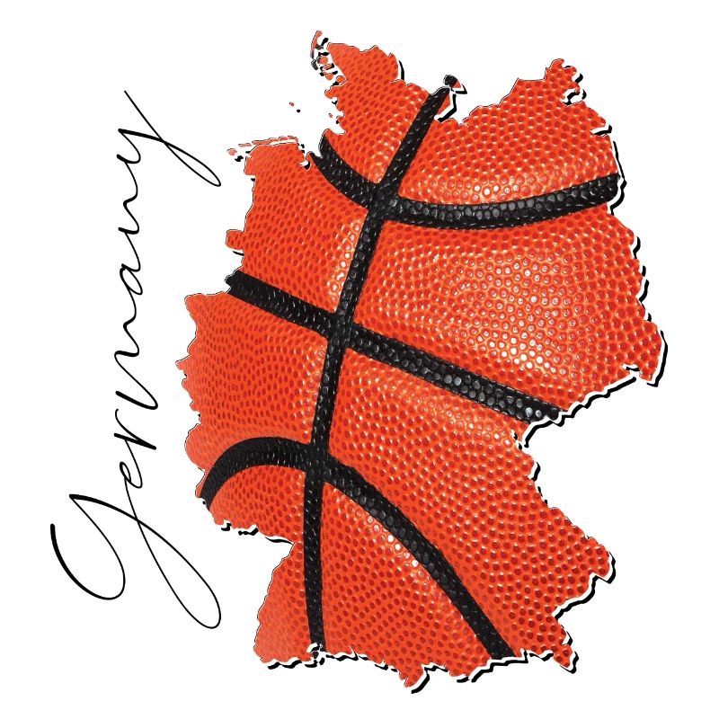 Germany Map Framed Real Basketball EN