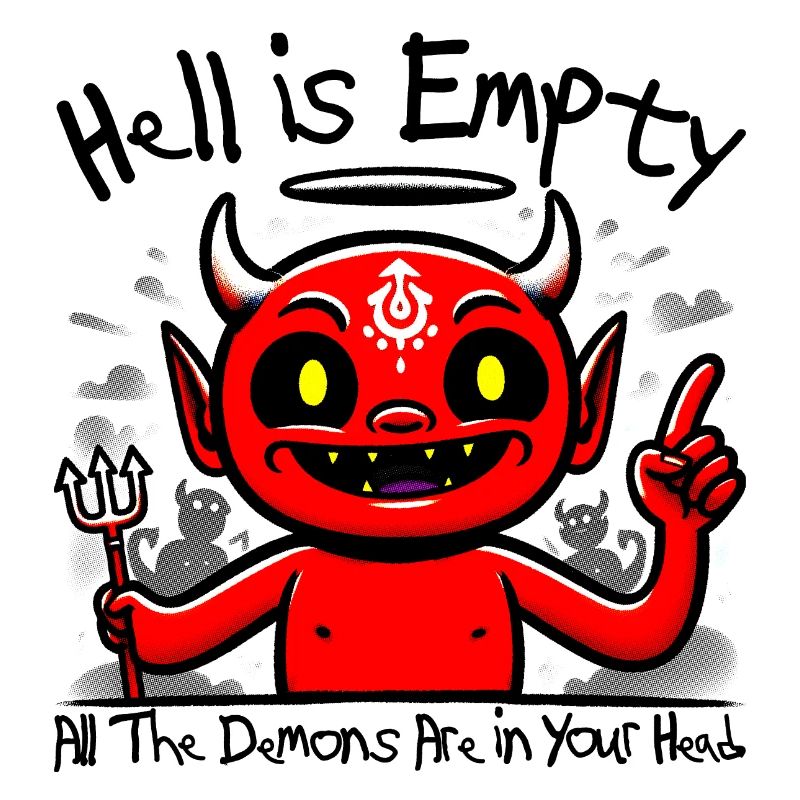 Cheerful Devil Meme - Ironic Retro Vintage