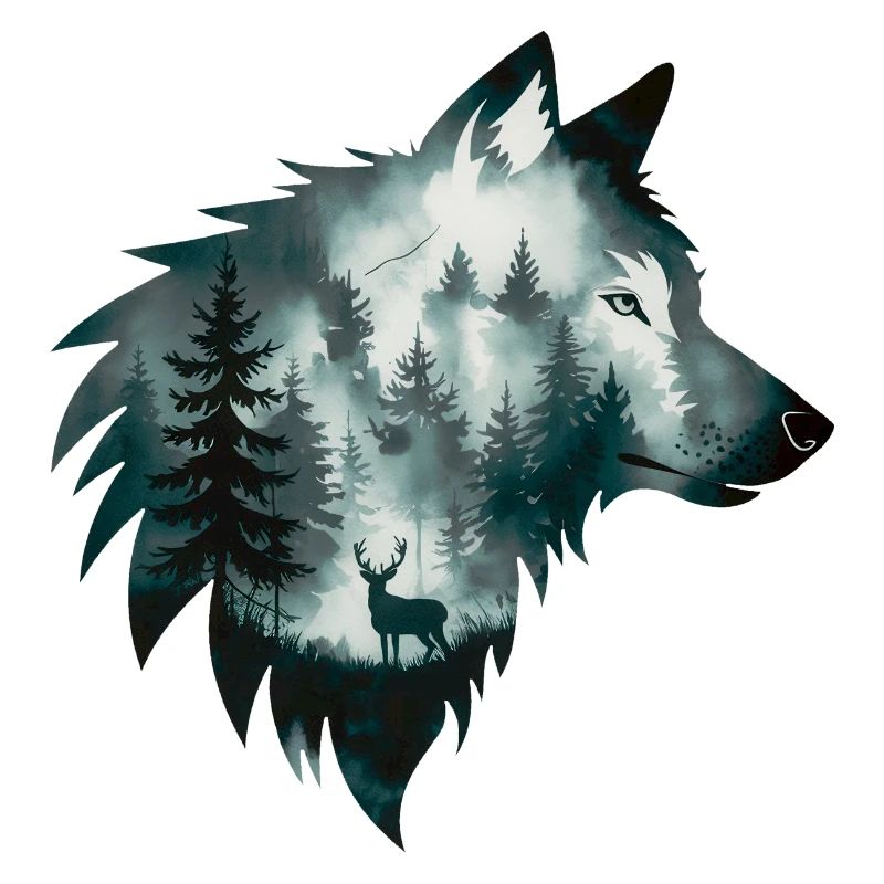 Captivating and intricate artwork featuring a wolf