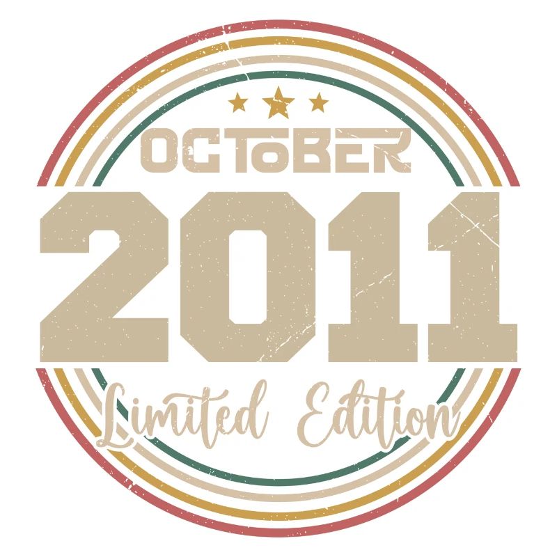 Né en octobre 2011 Retro Anniversaire Octobre 2011