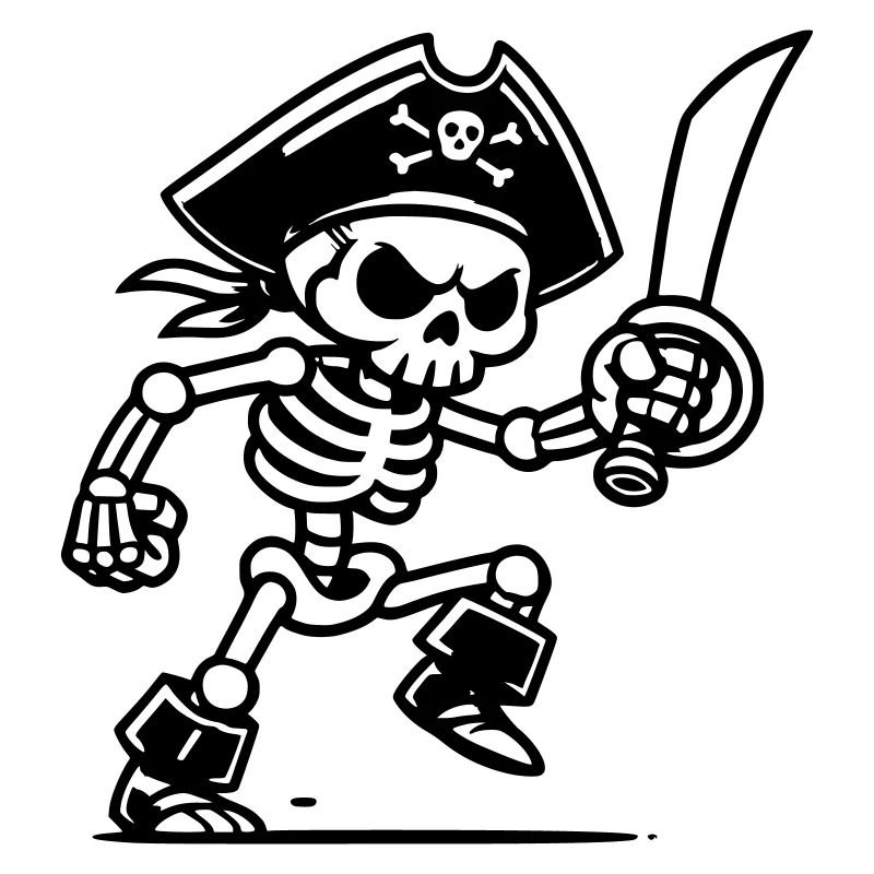 Squelette de pirate avec sabre