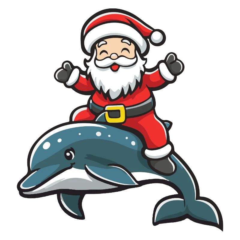 Delfin Weihnachtsmann Cartoon
