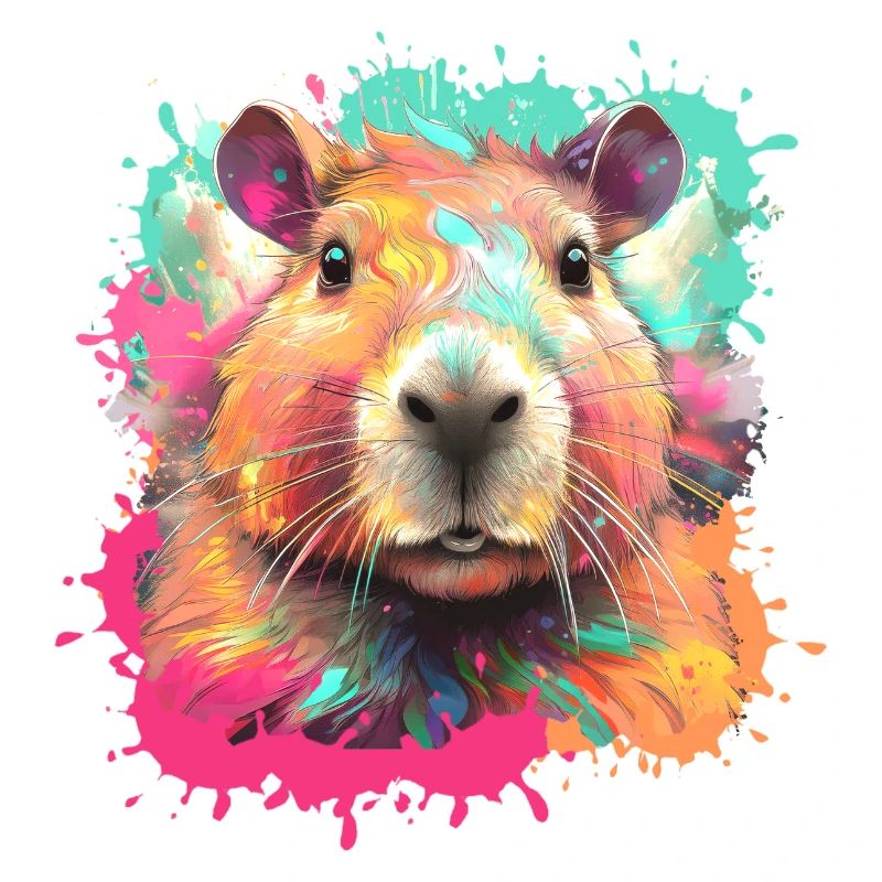 Capybara,illustration,Graffiti,bunt, Farbkleckse