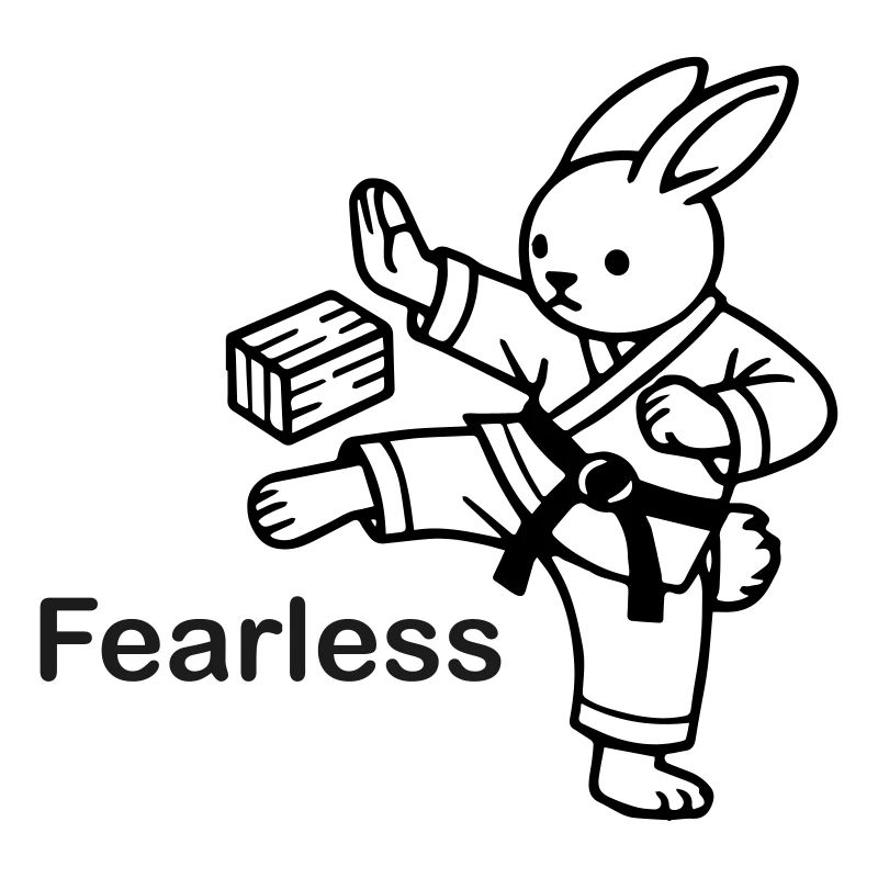 Karate Hase Holz hacken - Fearless Design