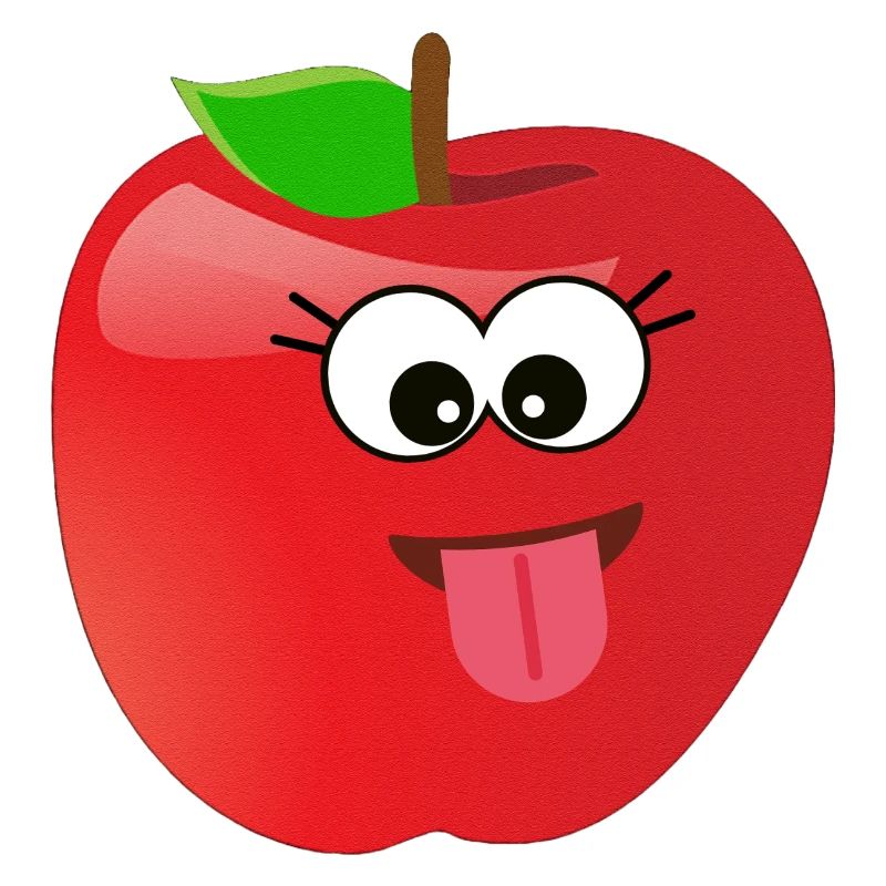 Lustiger lächelnder Apfel Obst mit Gesicht