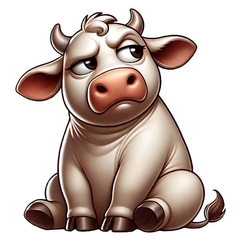 Cartoon Kuh skeptischer Stier lustiger Comic