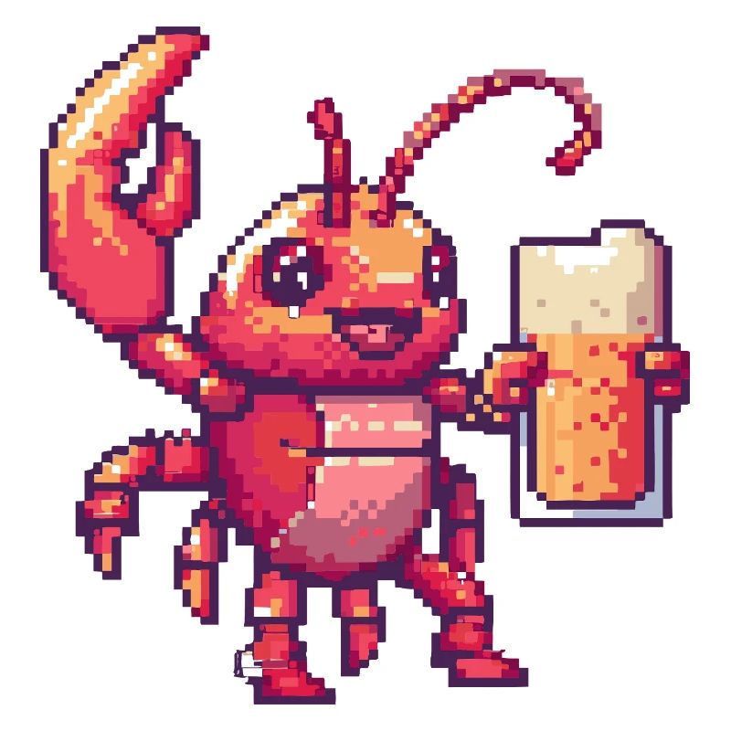 Lobster Crab Pixel Beer