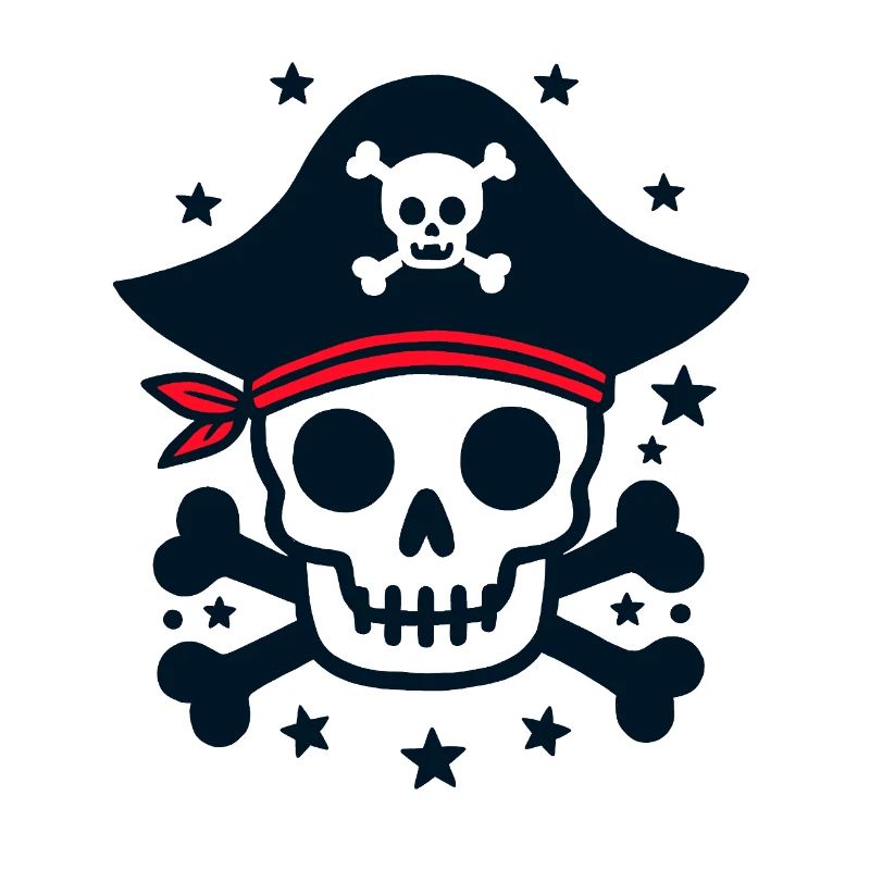 Crâne de pirate et os croisés