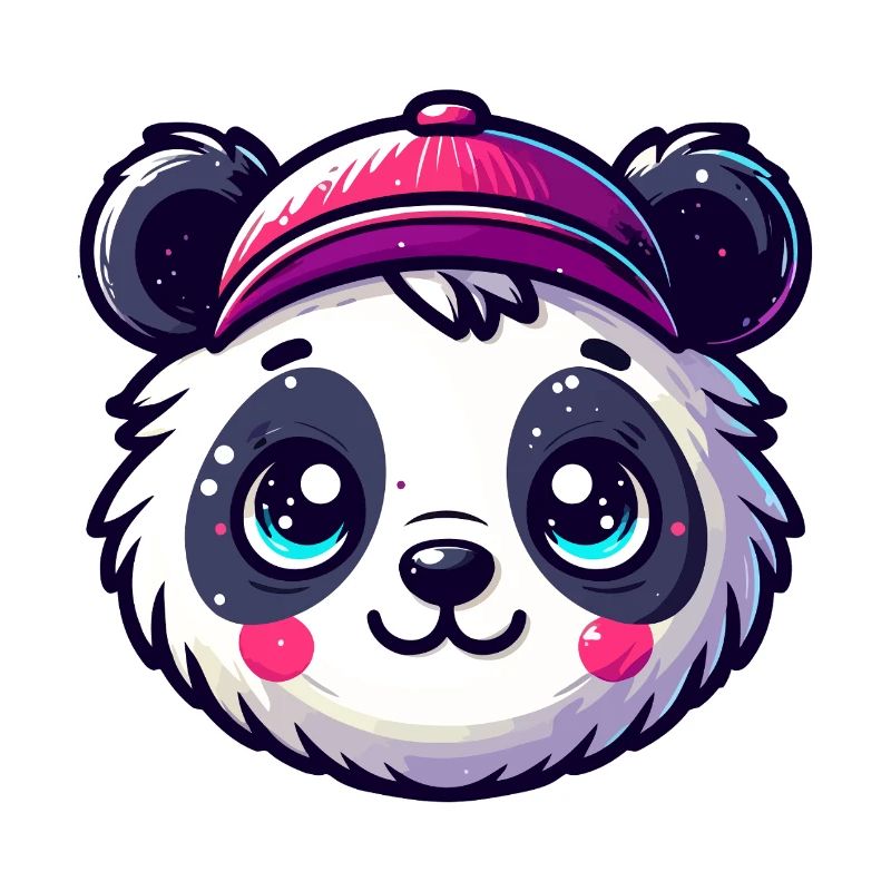 Panda Kopf mit Kappe