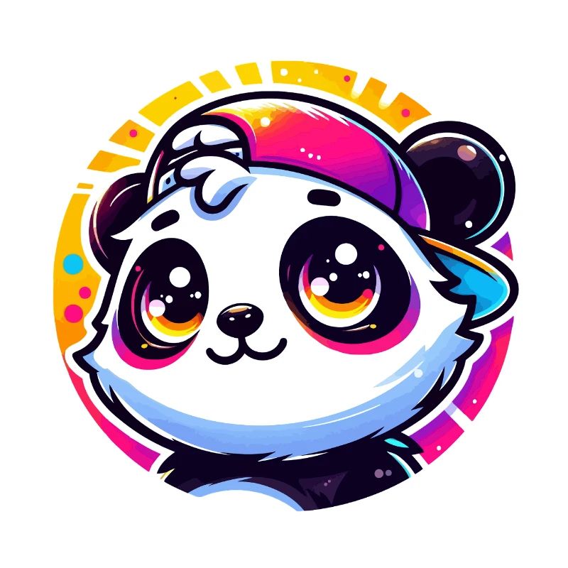 Panda Kawaii avec casquette