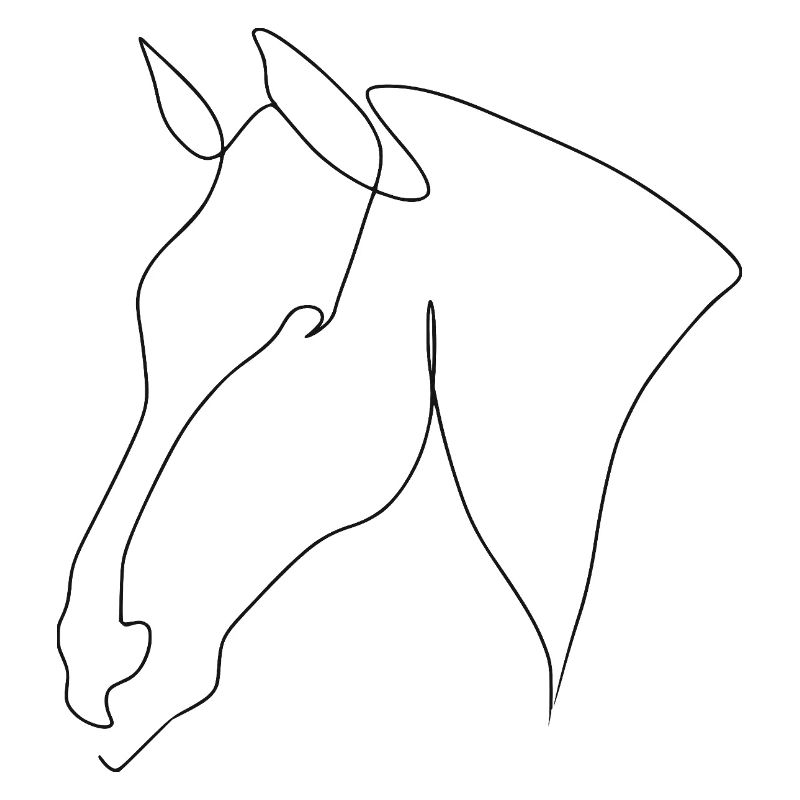 Minimal Pferdekopf Warmblut schwarz
