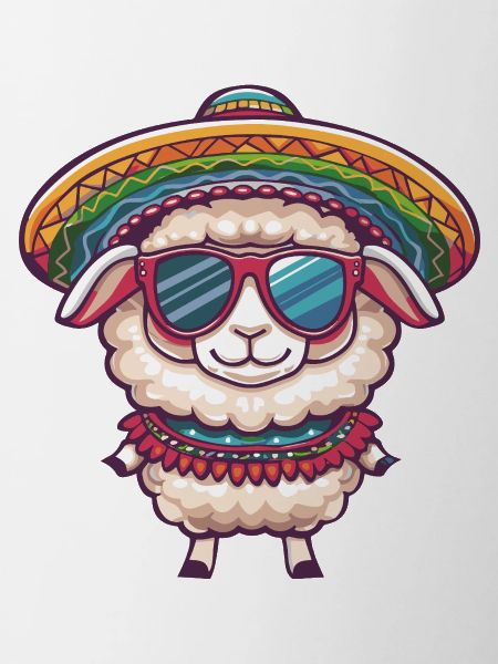 Sheep Comic Funny Sombrero
