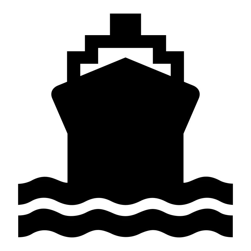 Black and white ferryboat