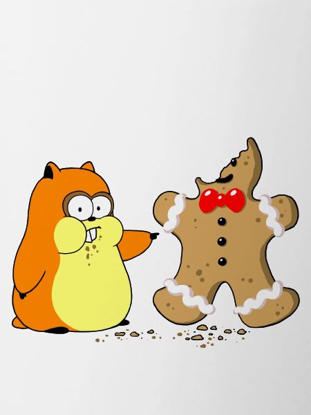 Hamster vs. Lebkuchenmann (whiteline)