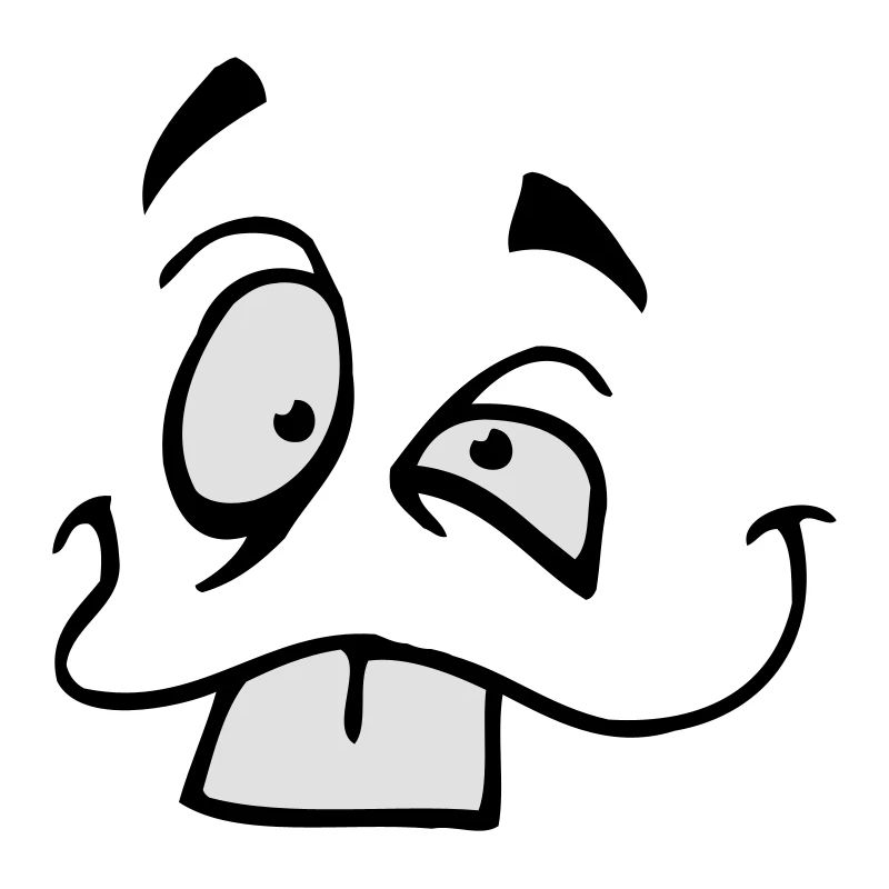 Smiling comic face with big bunny teeth