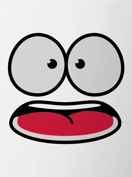 Frightened Insecure Looking Cartoon Face