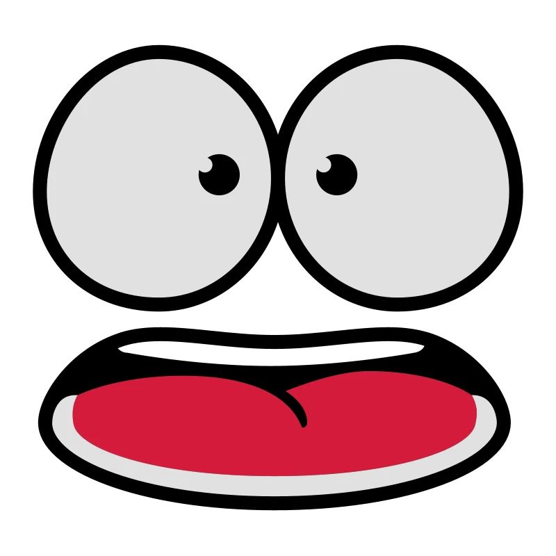 Frightened Insecure Looking Cartoon Face