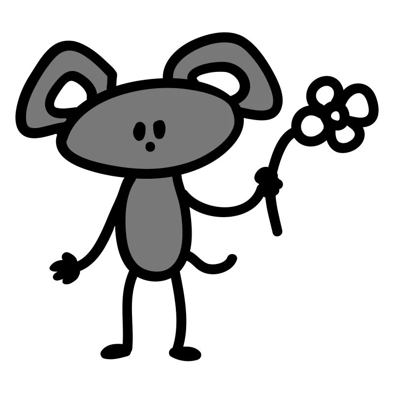 Souris avec des fleurs