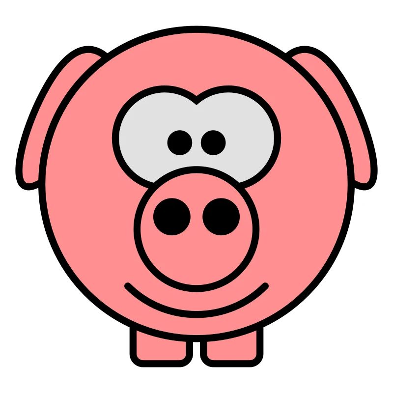 Cute cartoon comic pig peeps friendly