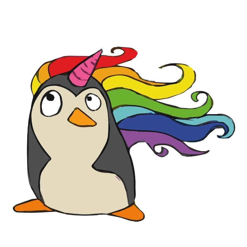 Punguin Licorne arc-en