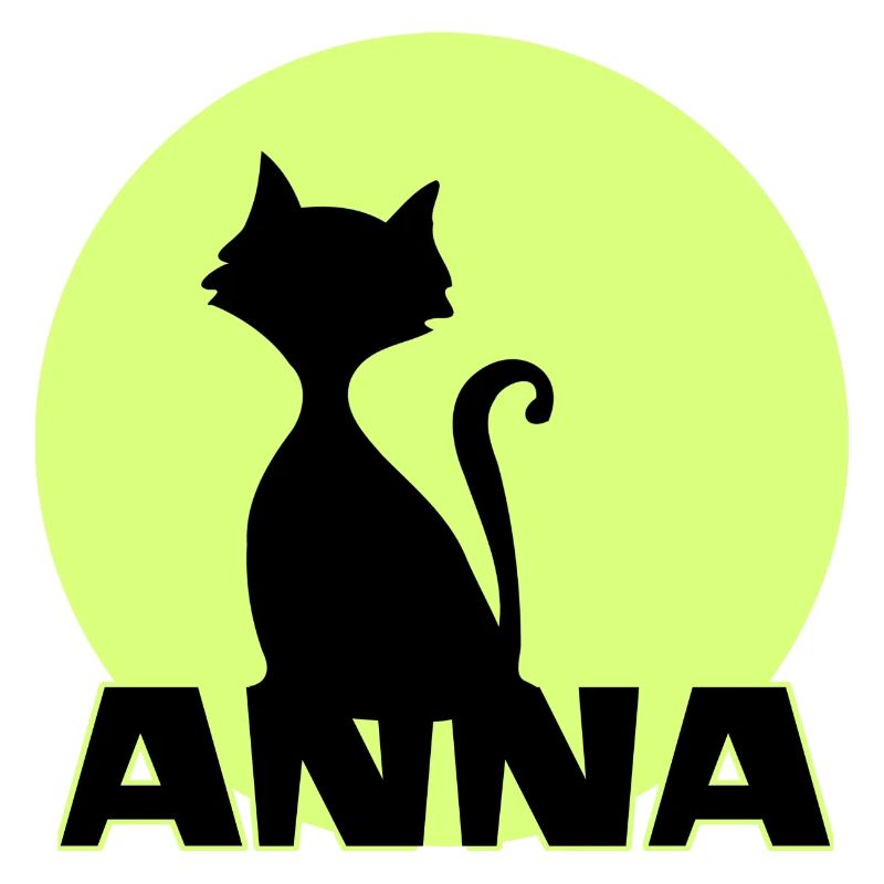 Anna first name birthday gift moonlight cat