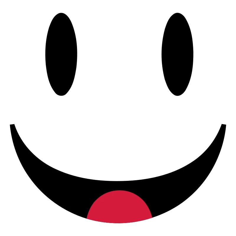Visage souriant heureux avec la langue